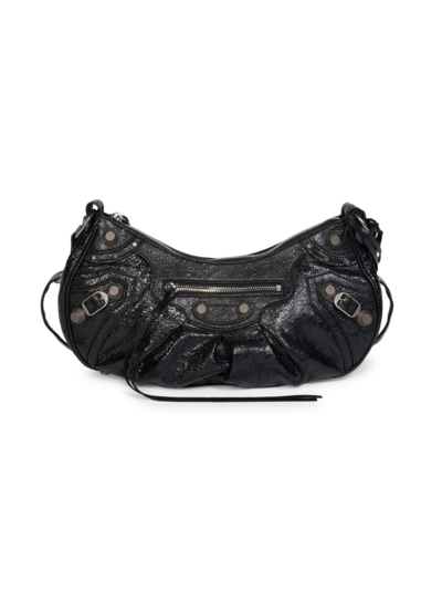 Shop Balenciaga Women's Le Cagole Small Shoulder Bag In Black