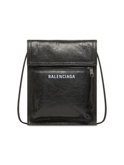 Balenciaga Explorer Small Pouch With Strap In Black | ModeSens