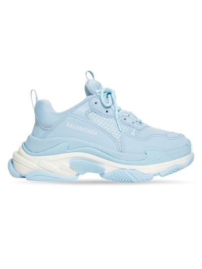 Shop Balenciaga Triple S Sneakers In Light Blue White