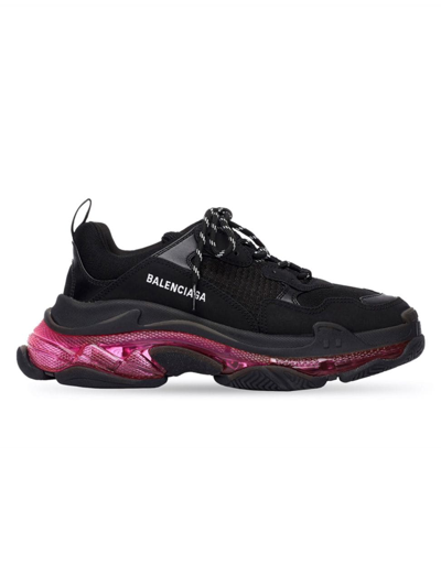 Shop Balenciaga Women's Triple S Clear Sole Sneaker In Black Pink