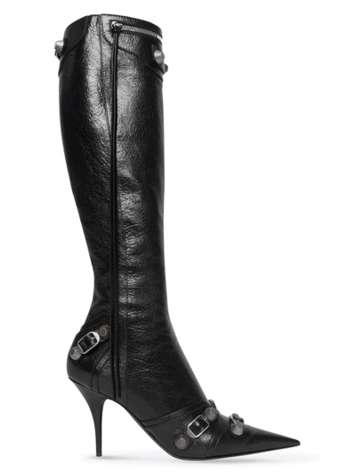 Shop Balenciaga Women's Cagole 90 Mm Boots In Black