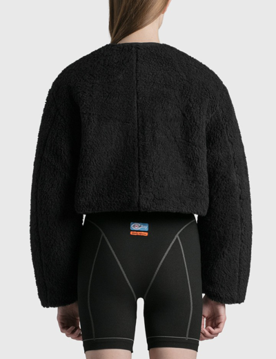 Shop Heron Preston Cropped Fleece Jacket In Black
