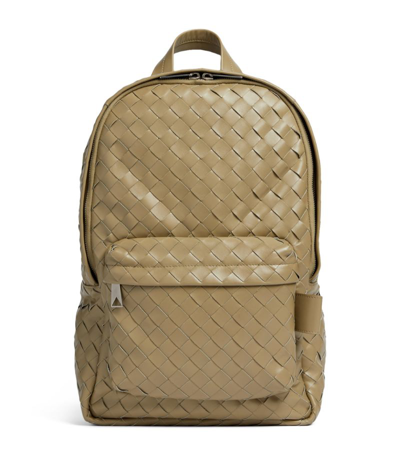 Shop Bottega Veneta Small Classic Intrecciato Backpack In Grey