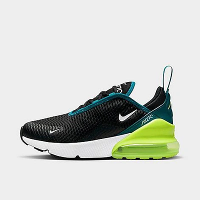 Shop Nike Little Kids' Air Max 270 Casual Shoes In Black/white/bright Spruce/barely Volt