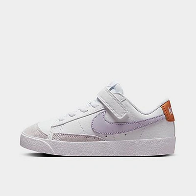 Shop Nike Little Kids' Blazer Low '77 Casual Shoes In White/grey