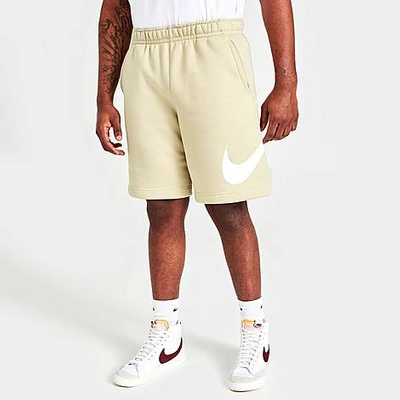 Shop Nike Men's Sportswear Club Graphic Shorts In Rattan/rattan/white