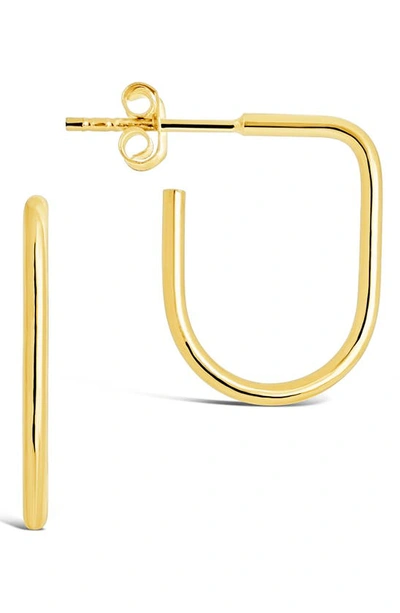 Sterling Forever Linear Hoop Earrings In Gold