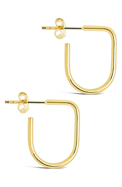 Sterling Forever Linear Hoop Earrings In Gold