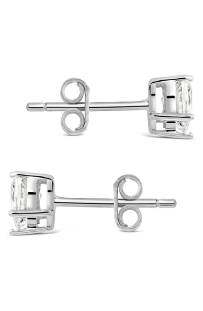 Sterling Forever Sterling Silver Cubic Zirconia Heart Stud Earrings In Silver