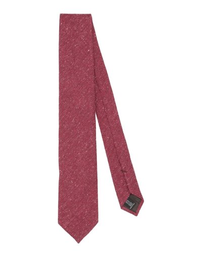 Shop Caruso Man Ties & Bow Ties Burgundy Size - Silk In Red