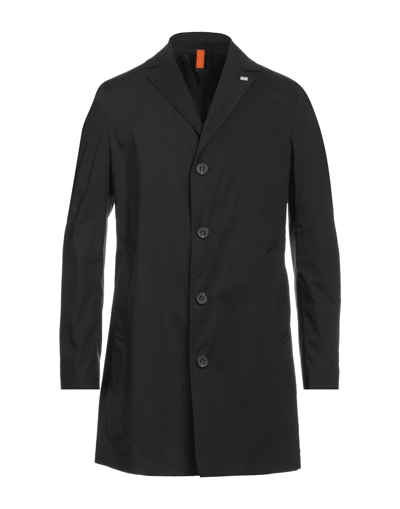 Shop Exte Man Overcoat & Trench Coat Black Size 48 Cotton, Nylon, Elastane