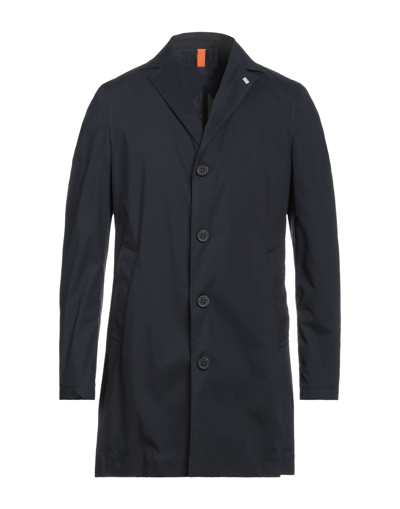 Shop Exte Man Overcoat & Trench Coat Midnight Blue Size 46 Cotton, Nylon, Elastane