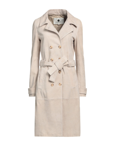 Shop Alter Ego Woman Coat Ivory Size M Goat Skin In White