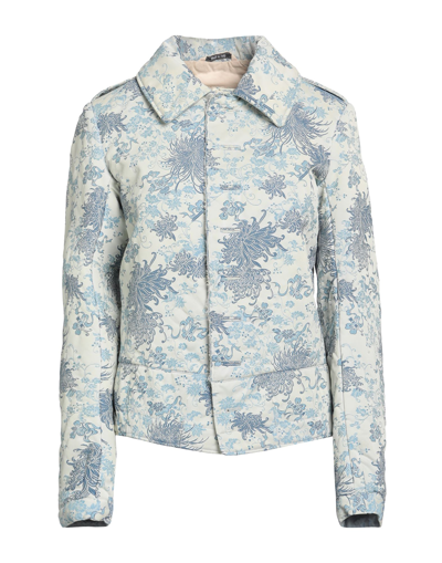 Maison Margiela Woman Jacket Sky Blue Size 4 Polyester, Silk