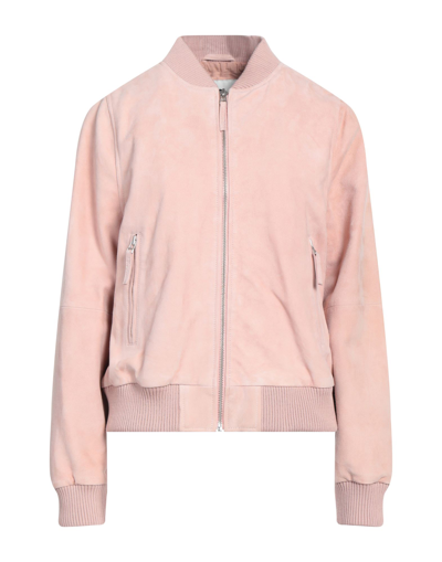Shop Alter Ego Woman Jacket Pink Size L Goat Skin, Textile Fibers