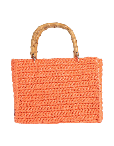 Shop Chica Woman Handbag Orange Size - Polypropylene, Bamboo