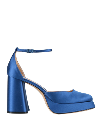 ROBERTO FESTA ROBERTO FESTA WOMAN PUMPS BRIGHT BLUE SIZE 8 TEXTILE FIBERS 