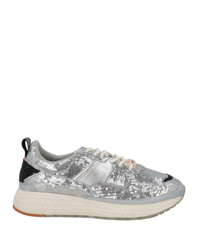 Shop Moaconcept Woman Sneakers Silver Size 6.5 Textile Fibers, Soft Leather