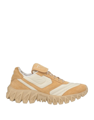 Shop Pantofola D'oro Woman Sneakers Beige Size 7 Soft Leather, Textile Fibers