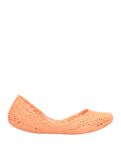 Shop Melissa + Campana Woman Ballet Flats Apricot Size 7 Pvc - Polyvinyl Chloride In Orange