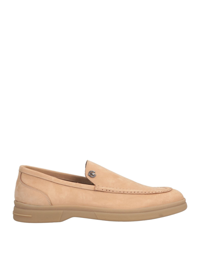 Shop Pollini Man Loafers Sand Size 9 Soft Leather In Beige