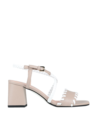 Shop Pollini Woman Sandals Grey Size 8 Soft Leather