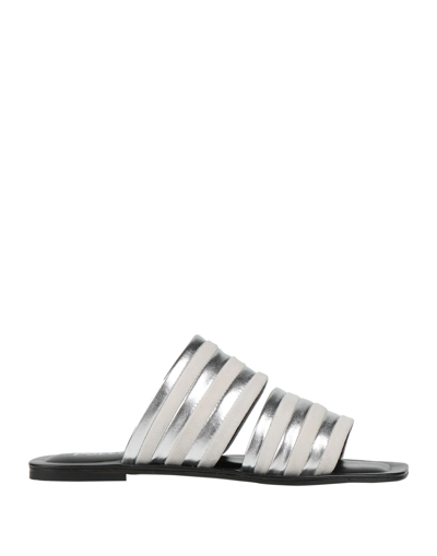 Shop Pollini Woman Sandals Light Grey Size 8 Soft Leather