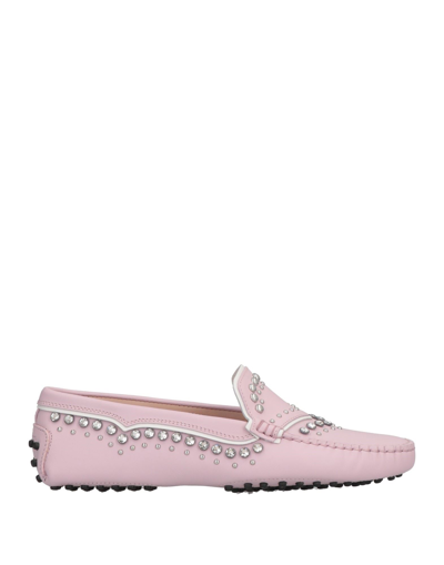 Shop Tod's Woman Loafers Light Pink Size 6 Soft Leather