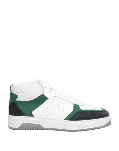 Shop Pollini Man Sneakers Green Size 9 Soft Leather, Textile Fibers