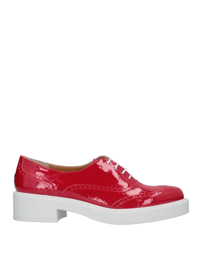 Shop Oroscuro Woman Lace-up Shoes Red Size 6 Soft Leather