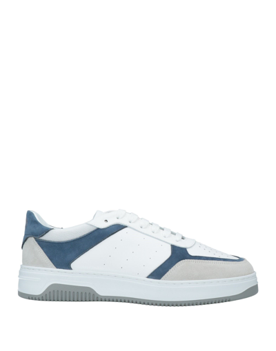 Shop Pollini Man Sneakers Midnight Blue Size 9 Soft Leather, Textile Fibers