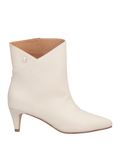 Gisel Moire Ankle Boots In White | ModeSens