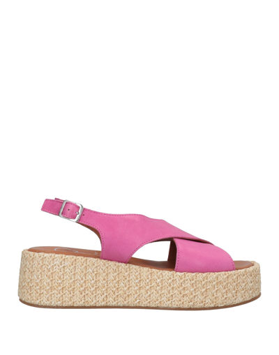 Shop Oroscuro Woman Espadrilles Fuchsia Size 5 Soft Leather In Pink