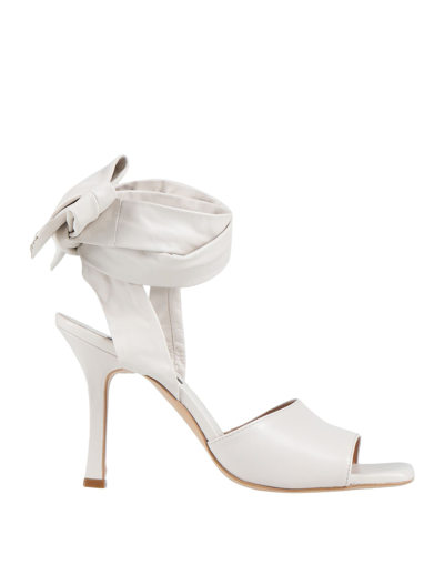 Shop Gisel Moire Gisél Moiré Woman Sandals Ivory Size 8 Soft Leather In White