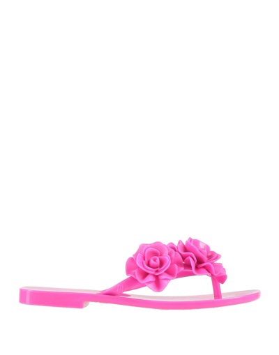 Shop Melissa Woman Thong Sandal Fuchsia Size 10 Pvc - Polyvinyl Chloride In Pink