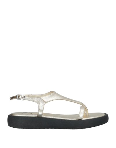 Shop Oroscuro Woman Thong Sandal Platinum Size 7 Soft Leather In Grey
