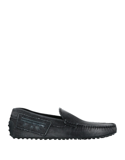 Shop Tod's Man Loafers Black Size 6 Textile Fibers