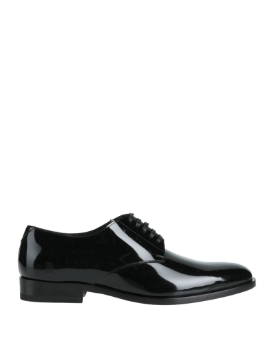 Shop Saint Laurent Man Lace-up Shoes Black Size 6 Soft Leather