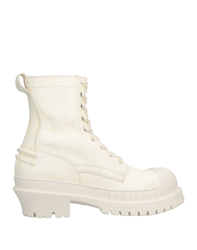 Shop Acne Studios Woman Ankle Boots Ivory Size 10 Soft Leather In White
