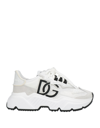 Shop Dolce & Gabbana Woman Sneakers Light Grey Size 8.5 Soft Leather, Textile Fibers