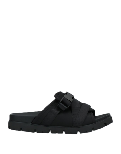 Shop Prada Man Sandals Black Size 7.5 Textile Fibers