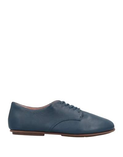 Shop Fitflop Woman Lace-up Shoes Blue Size 6.5 Soft Leather