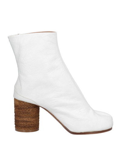 Shop Maison Margiela Woman Ankle Boots White Size 6 Textile Fibers