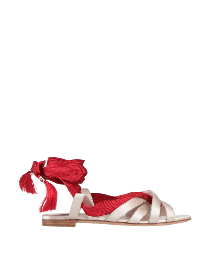 Shop Giorgio Armani Woman Sandals Beige Size 6 Textile Fibers
