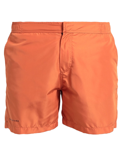 Shop Tagliatore Man Swim Trunks Orange Size Xl Polyester