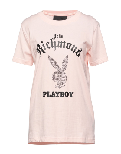 Shop John Richmond X Playboy Woman T-shirt Light Pink Size L Cotton