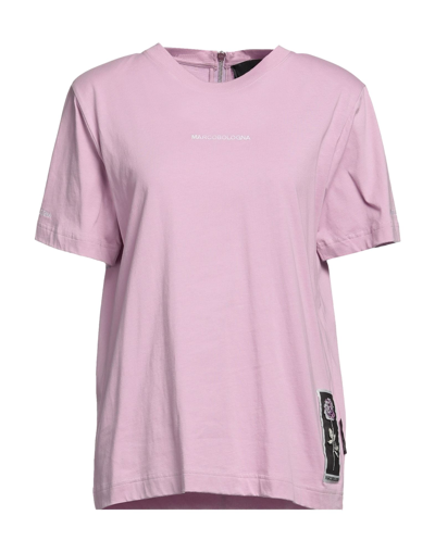 Shop Marco Bologna Woman T-shirt Lilac Size S Cotton In Purple