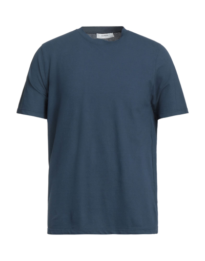 Shop Alpha Studio Man T-shirt Midnight Blue Size 38 Cotton, Elastane