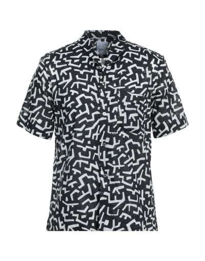 Shop Xacus Man Shirt Black Size 16 ½ Linen, Cotton