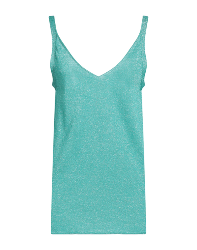 Shop Circus Hotel Woman Top Turquoise Size 10 Viscose, Polyester In Blue